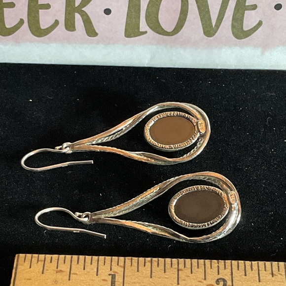 925 SS Hematite Earrings - Picture 2 of 3